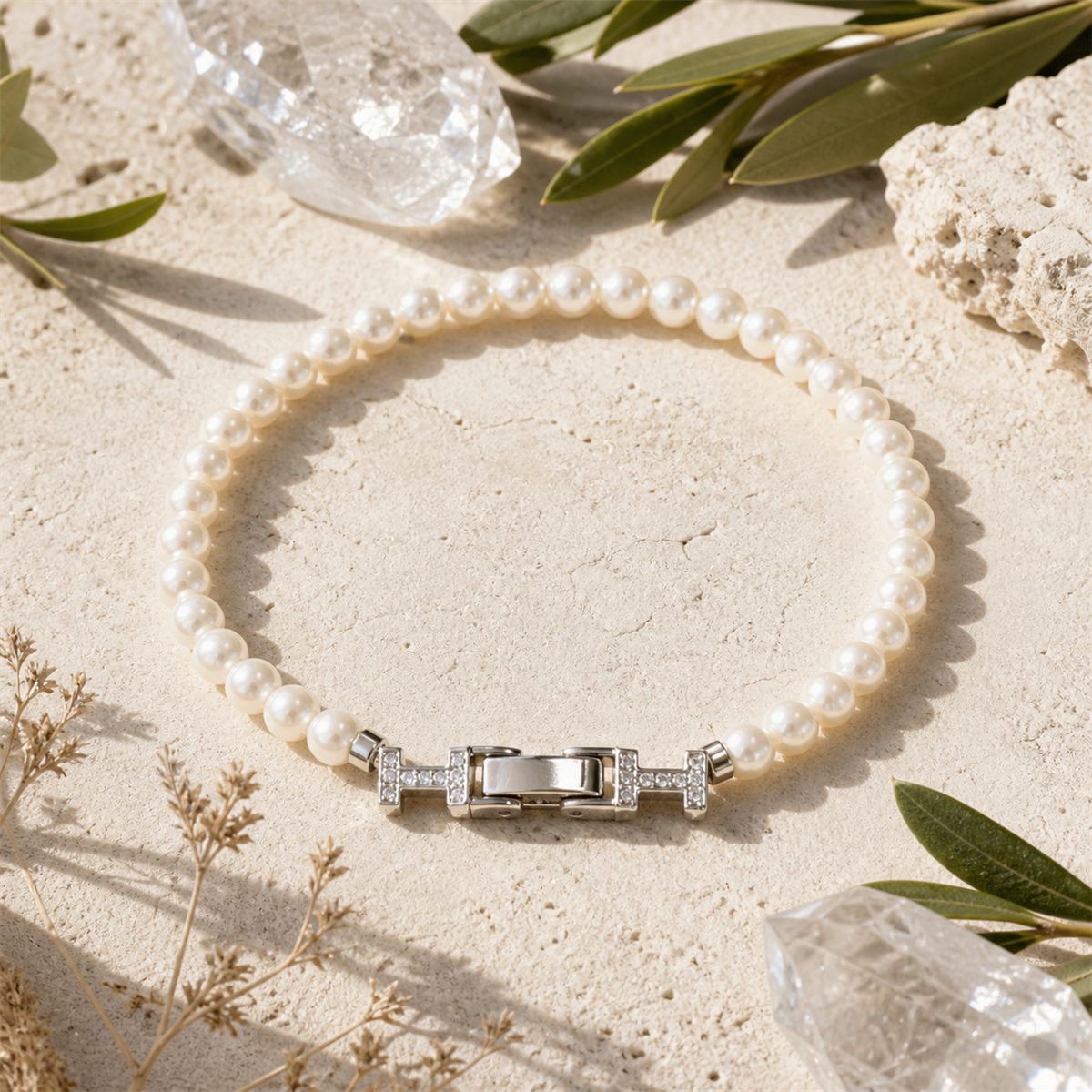 Natural Freshwater Small Pearl Bracelet with Silver-Plated Copper Clasp
