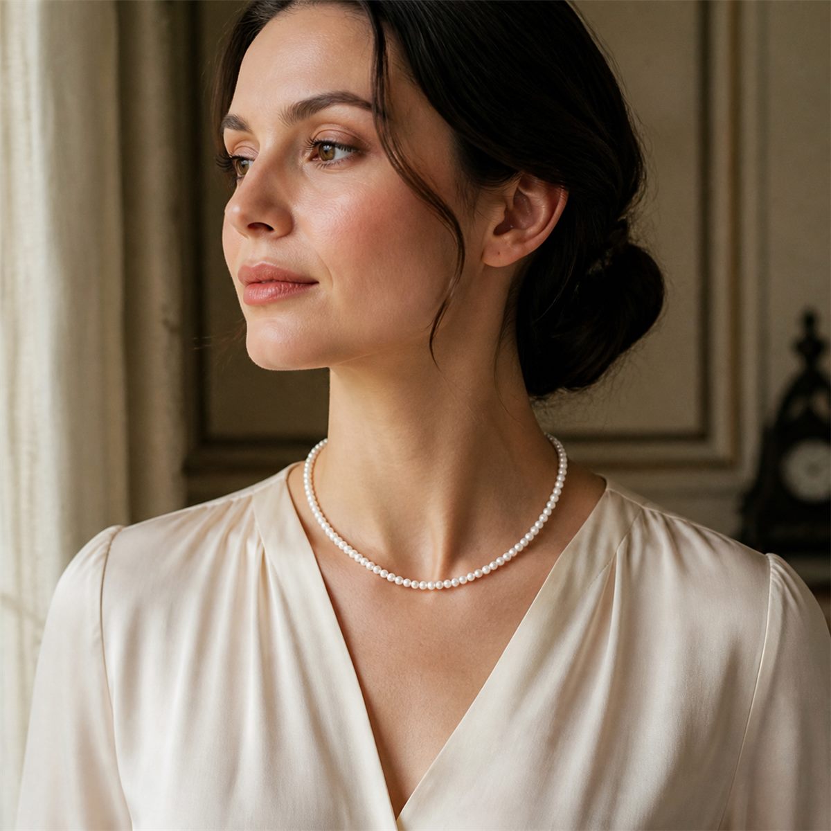 Natural Freshwater Pearl Strand Necklace – Petite White Pearls
