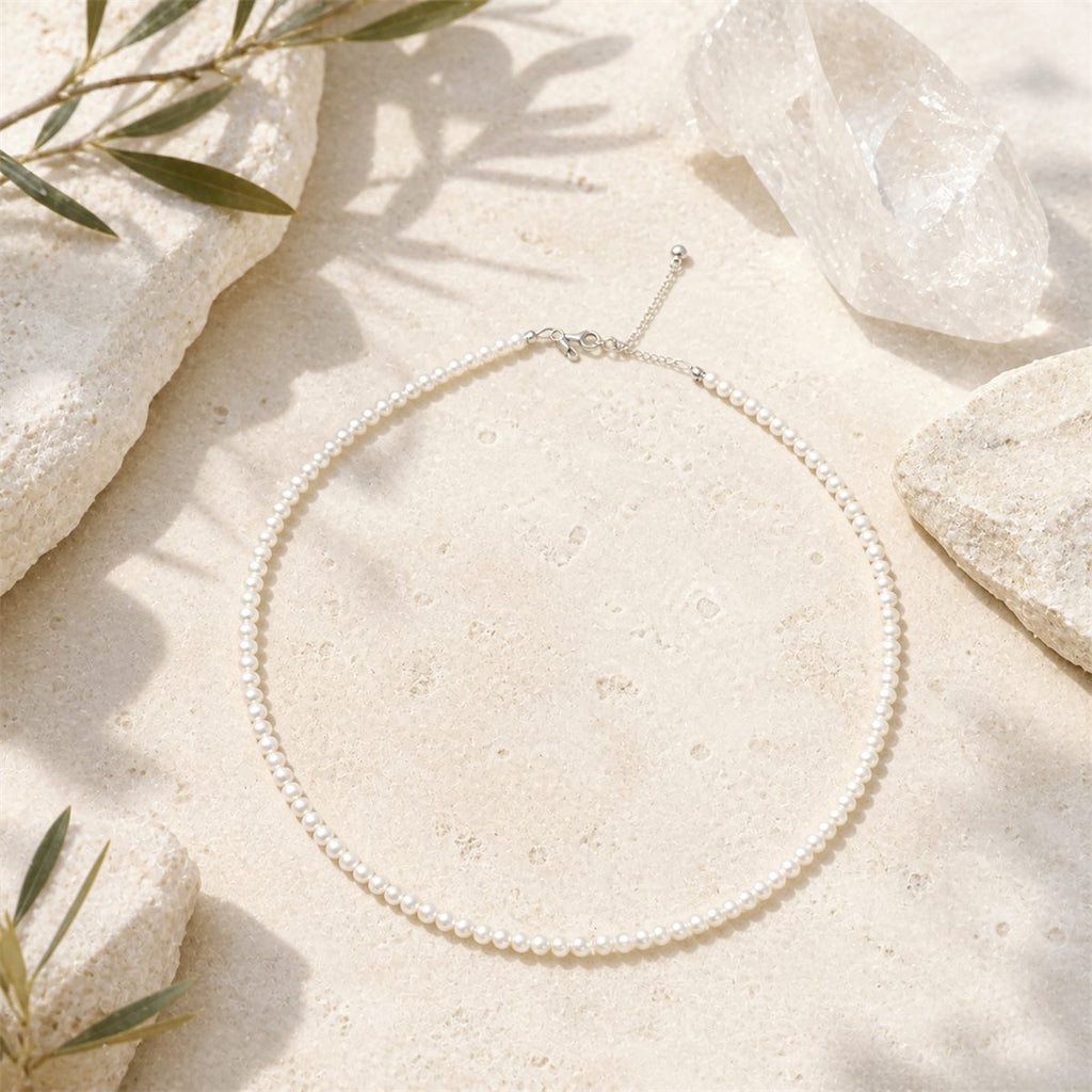 Natural Freshwater Pearl Strand Necklace – Petite White Pearls