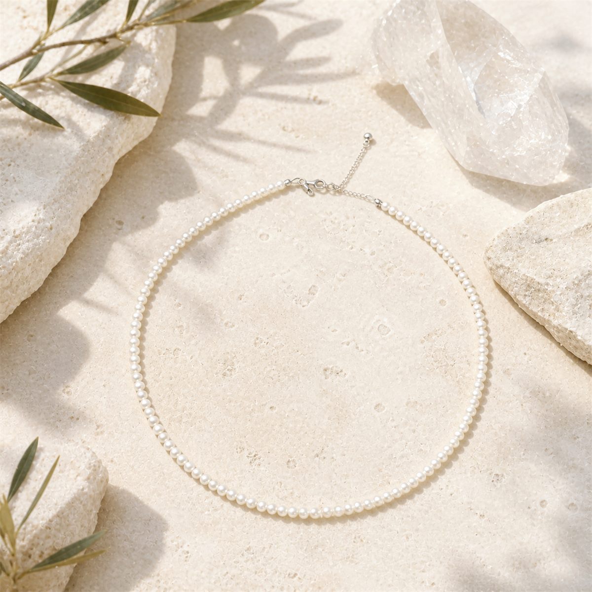 Natural Freshwater Pearl Strand Necklace – Petite White Pearls