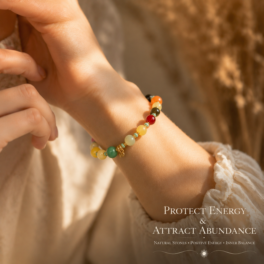 Genuine Multicolor Natural Gemstone Beaded Bracelet, Hand‑Strung Mixed Gemstone | Made To Order
