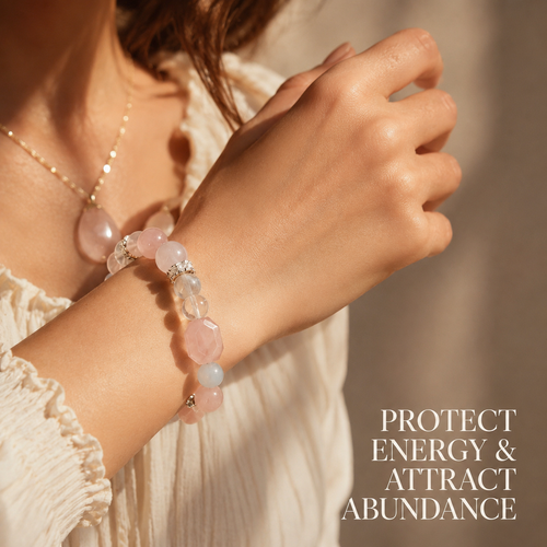 Icy Pink Natural Gemstone Beaded Bracelet | Made to Order