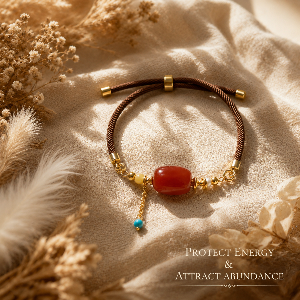Natural Red Agate DIY Open Bracelet, Handcrafted Gemstone Jewelry, Made to Order
