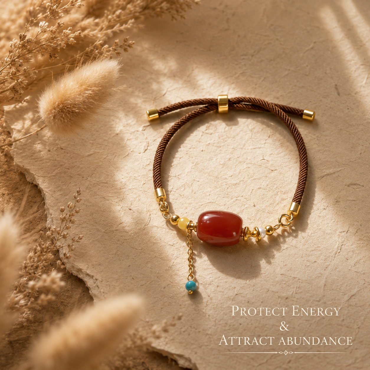 Natural Red Agate DIY Open Bracelet, Handcrafted Gemstone Jewelry, Made to Order