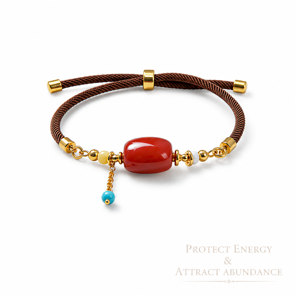 Natural Red Agate DIY Open Bracelet, Handcrafted Gemstone Jewelry, Made to Order
