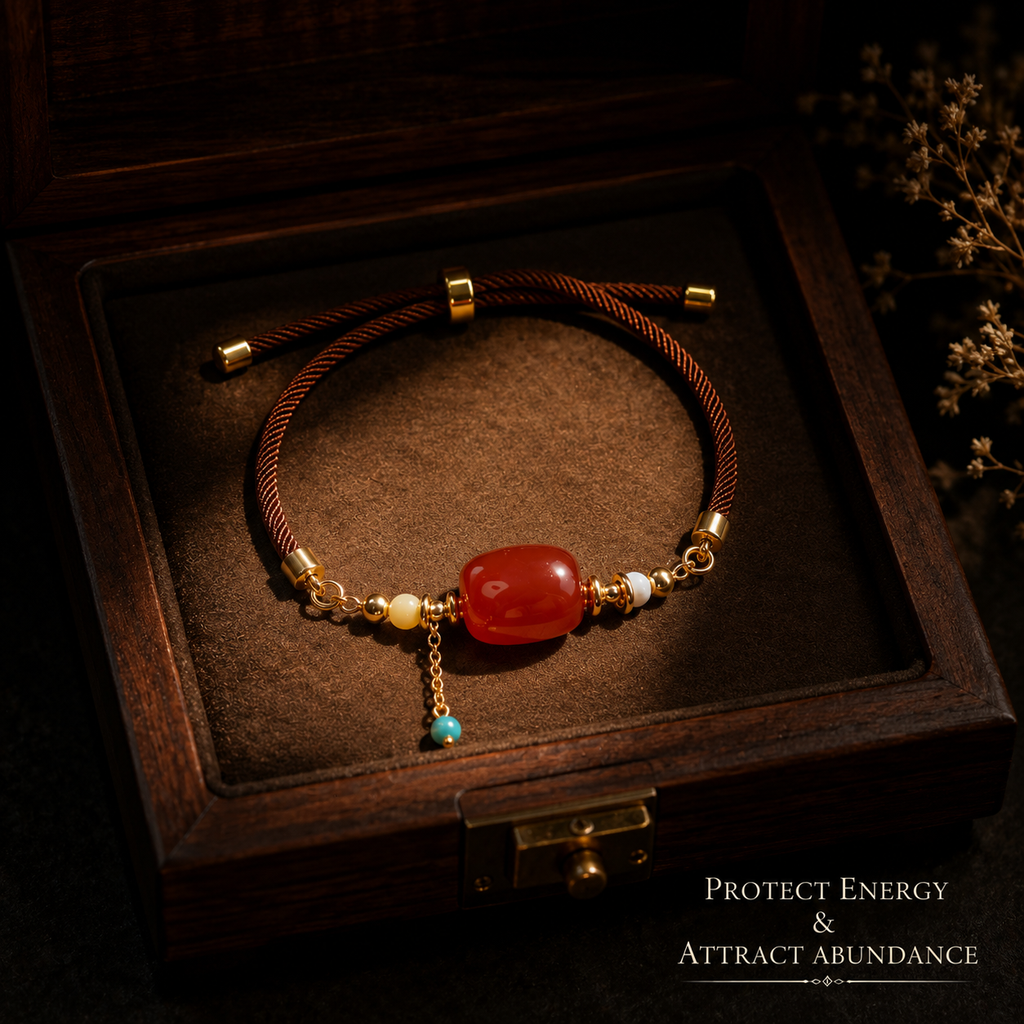 Natural Red Agate DIY Open Bracelet, Handcrafted Gemstone Jewelry, Made to Order