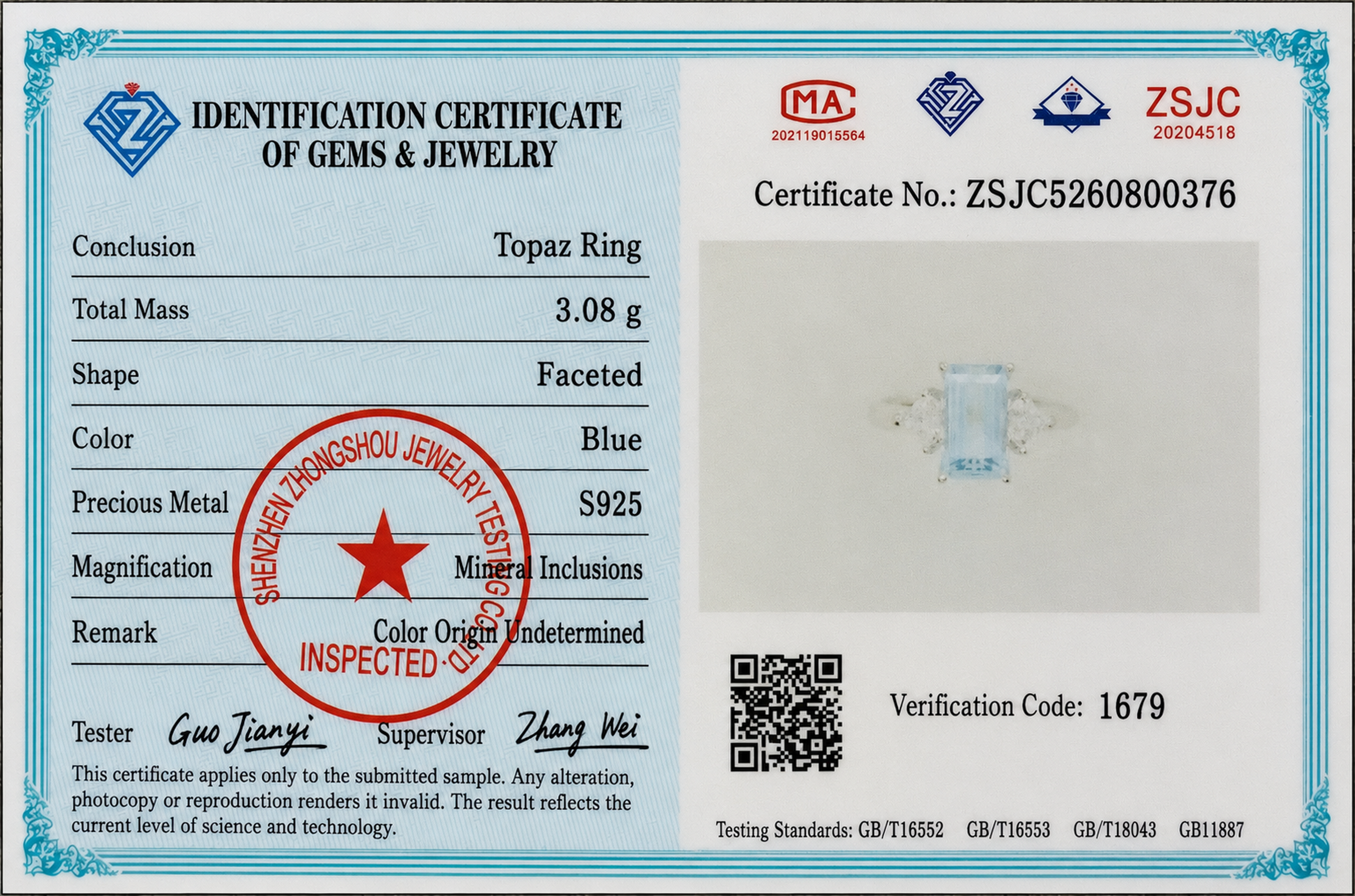 Natural Blue Topaz Three-Stone Adjustable Ring – 925 Sterling Silver