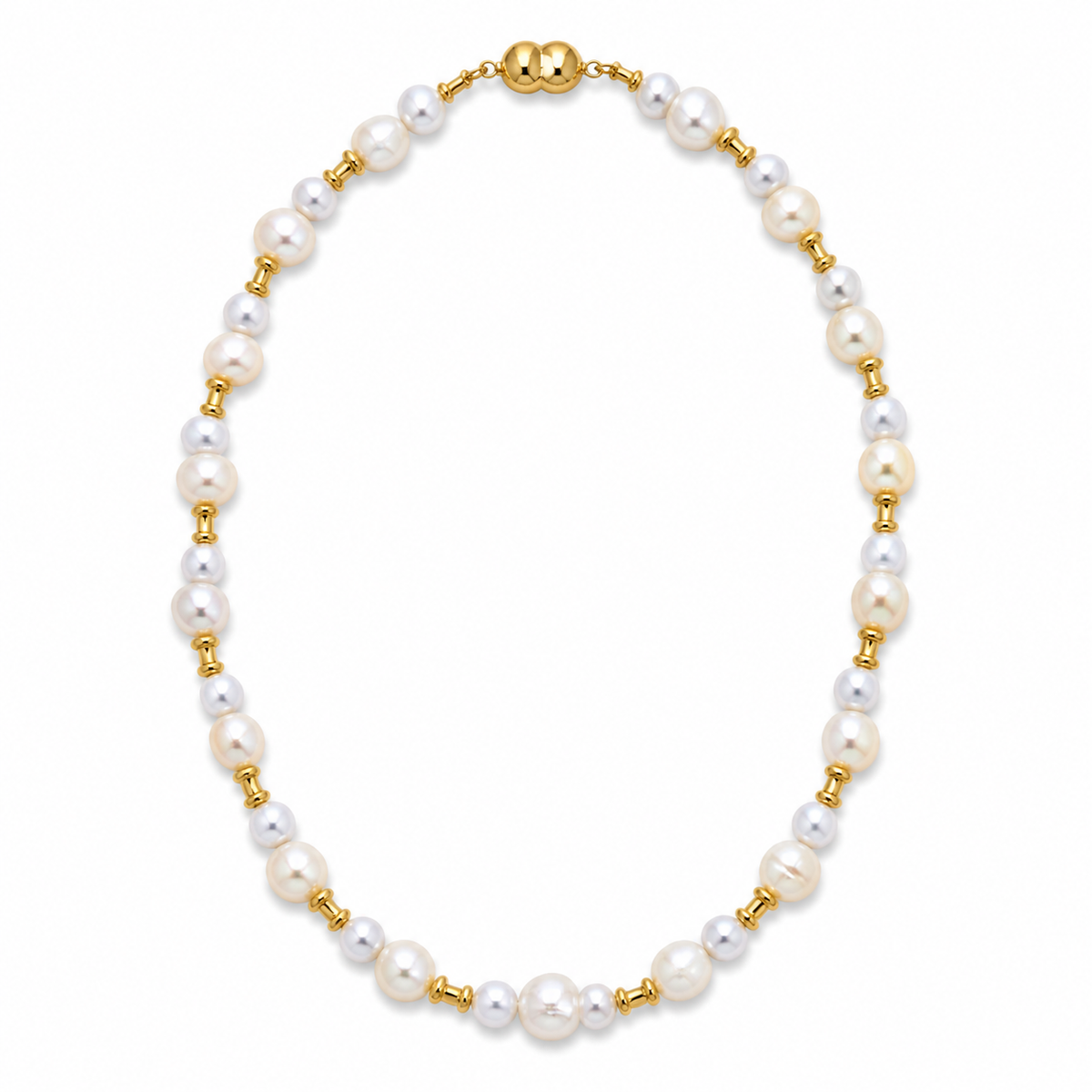 AA‑Grade Cultured Freshwater Pearl Vintage‑Style Necklace, Hand‑Crafted Genuine Pearl With Magnetic Clasp, Made‑To‑Order Unisex Designer Jewelry