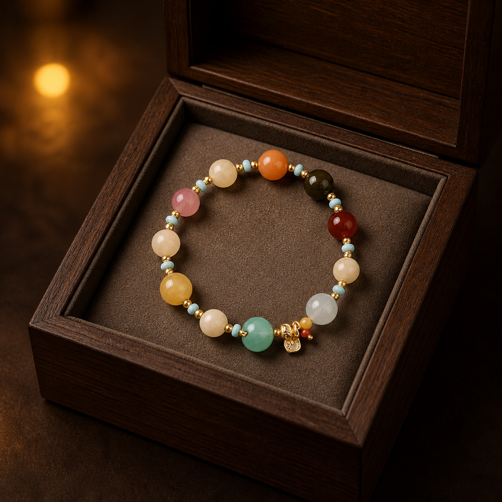 Genuine Multicolor Natural Gemstone Beaded Bracelet, Hand‑Strung Mixed Gemstone | Made To Order