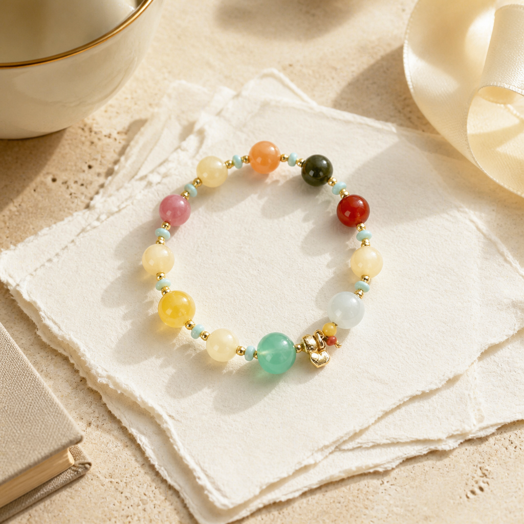 Genuine Multicolor Natural Gemstone Beaded Bracelet, Hand‑Strung Mixed Gemstone | Made To Order