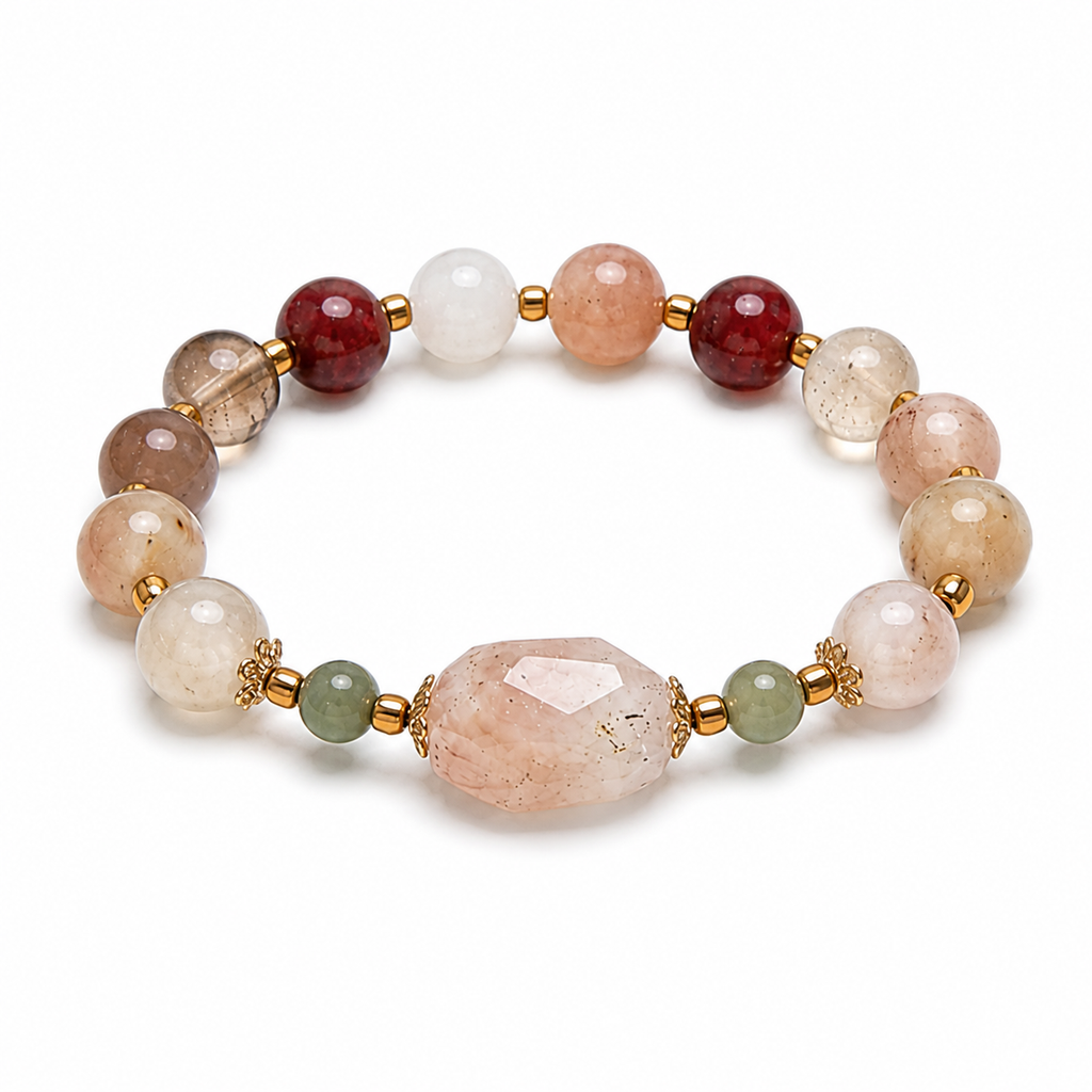 Warm‑Tone Multicolor Mixed Gemstone Stretch Bracelet | OraGem Studio