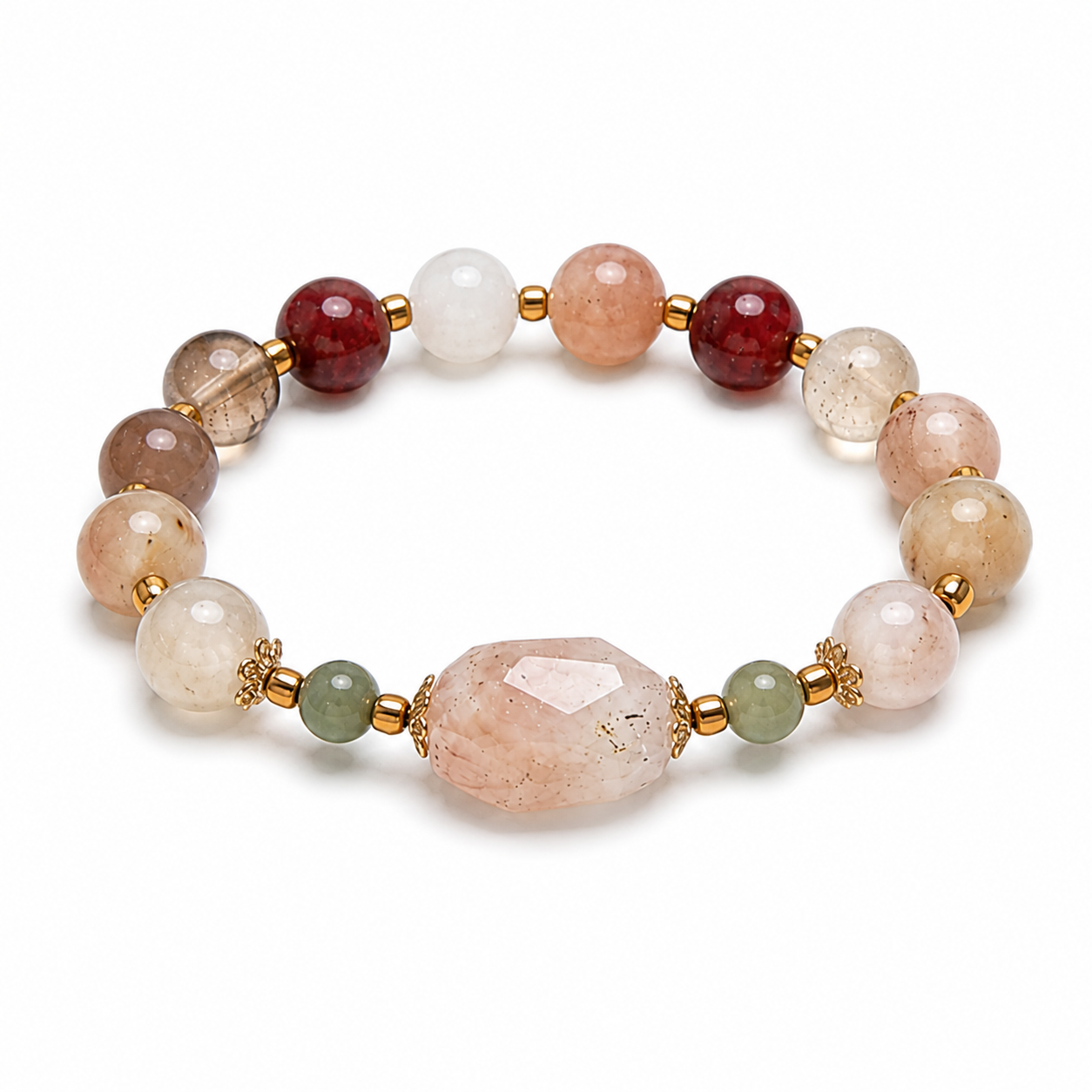 Warm‑Tone Multicolor Mixed Gemstone Stretch Bracelet | OraGem Studio