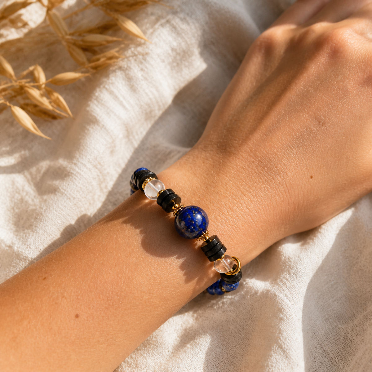 Genuine Natural Lapis Lazuli Beaded Bracelet, Hand‑Strung Gemstone | Made To Order