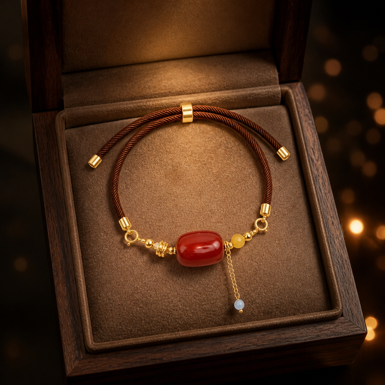 Genuine Natural Red Agate Open Bracelet, Hand‑Crafted Carnelian Agate Gemstone | Made To Order