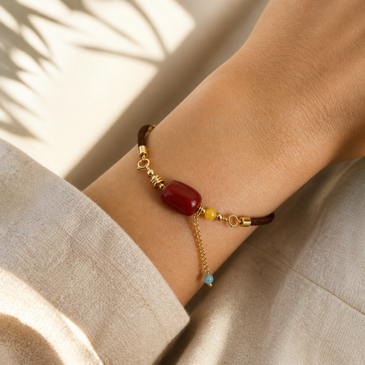 Genuine Natural Red Agate Open Bracelet, Hand‑Crafted Carnelian Agate Gemstone | Made To Order