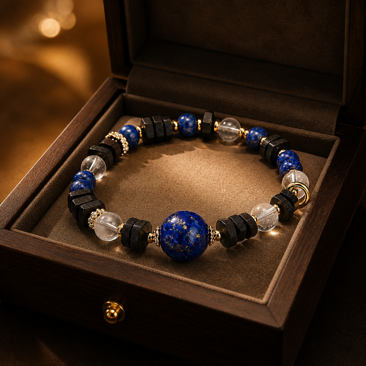 Genuine Natural Lapis Lazuli Beaded Bracelet, Hand‑Strung Gemstone | Made To Order