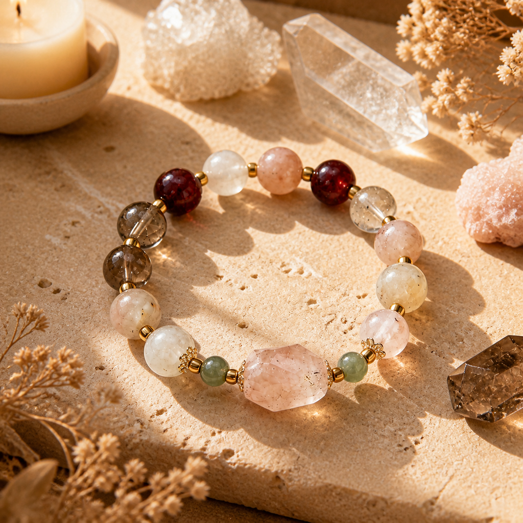 Warm‑Tone Multicolor Mixed Gemstone Stretch Bracelet | OraGem Studio