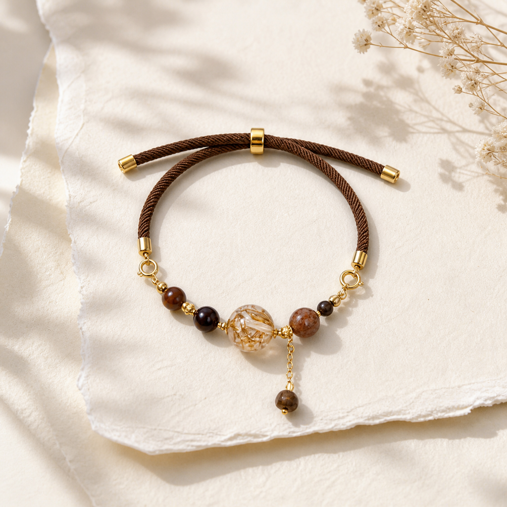 Genuine Rutilated Quartz Open Bracelet, Hand‑crafted Natural Rutile Included Quartz | Made To Order