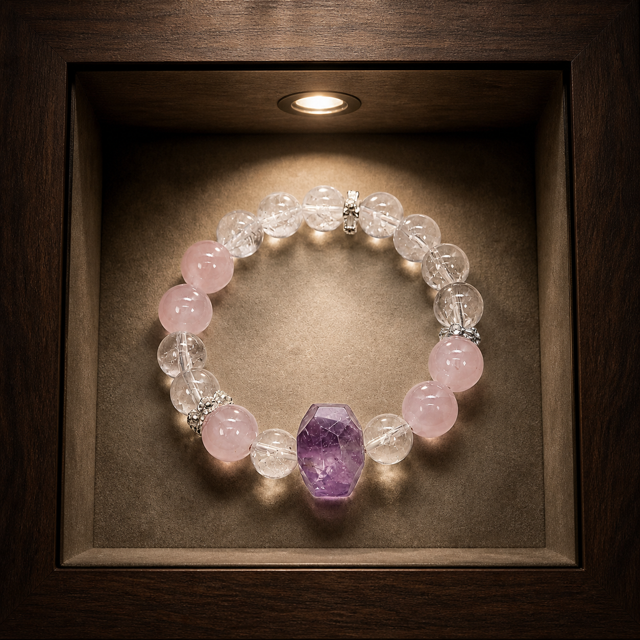 Misty Pink Amethyst Stretch Beaded Bracelet | Made‑To‑Order Unisex Designer Jewelry