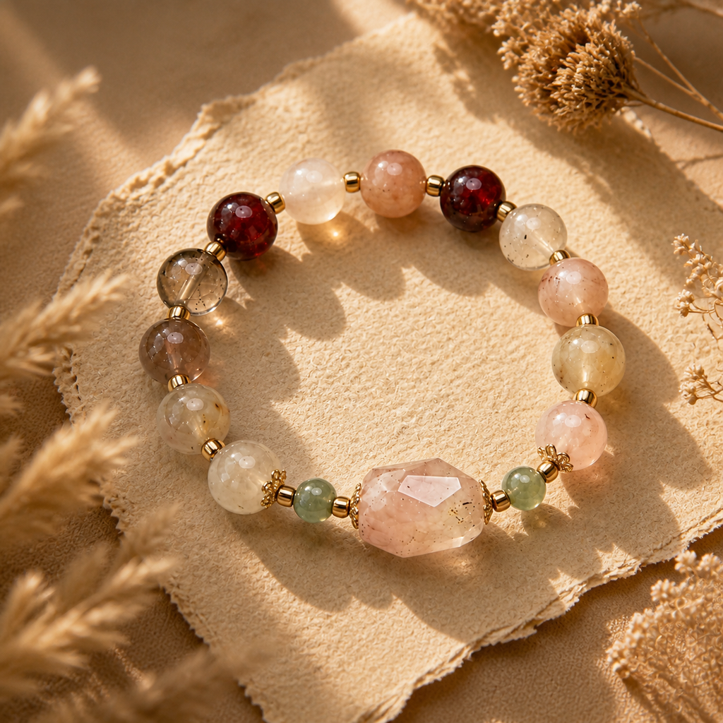 Warm‑Tone Multicolor Mixed Gemstone Stretch Bracelet | OraGem Studio