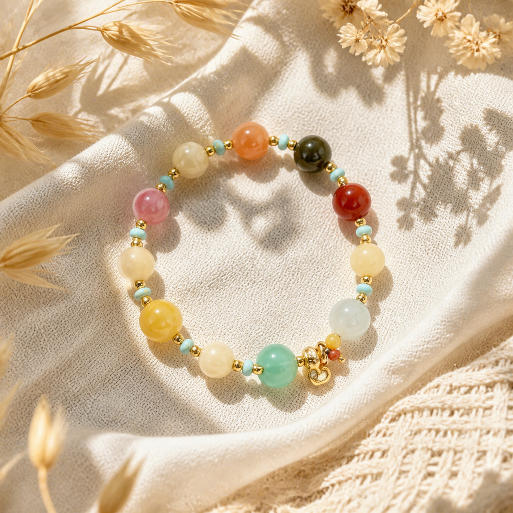 Genuine Multicolor Natural Gemstone Beaded Bracelet, Hand‑Strung Mixed Gemstone | Made To Order