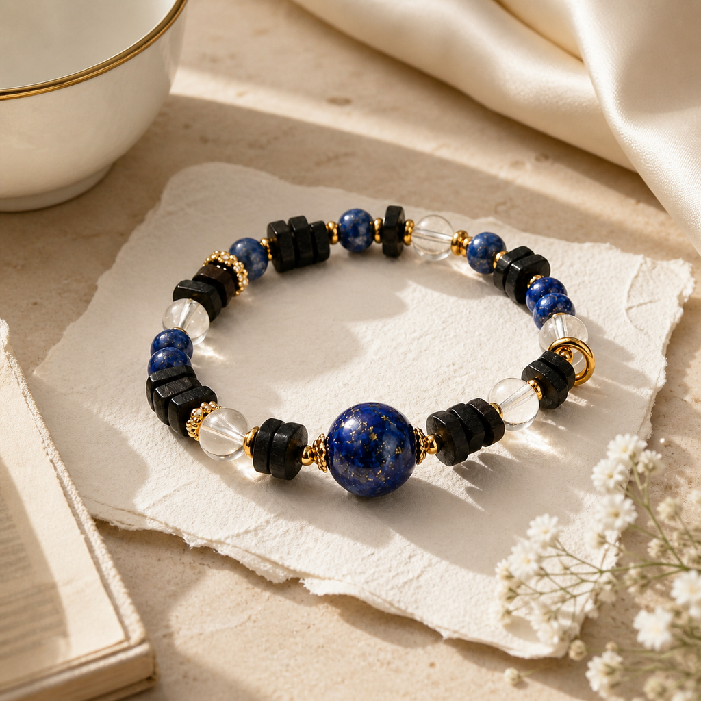 Genuine Natural Lapis Lazuli Beaded Bracelet, Hand‑Strung Gemstone | Made To Order