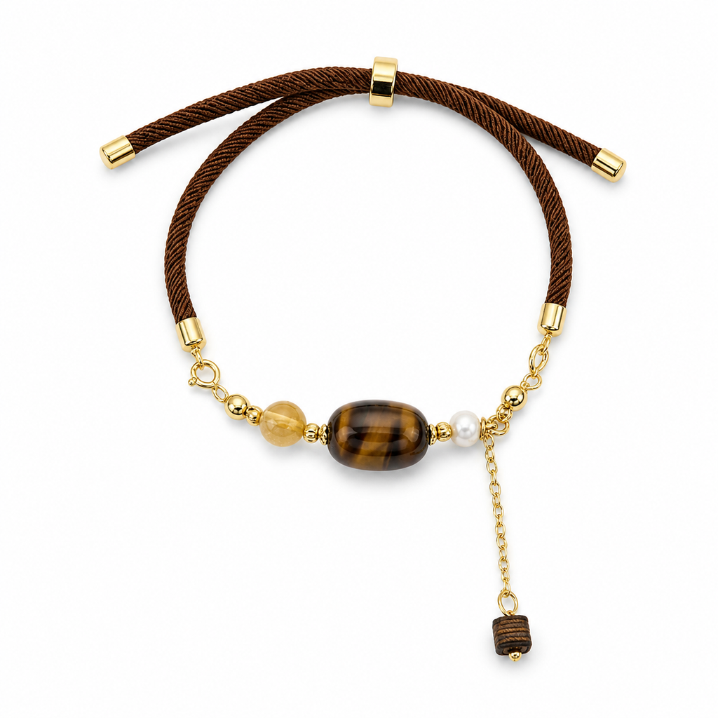 Genuine Natural Tiger's Eye Open Bracelet, Hand‑Crafted Elliptical Golden‑Brown Gemstone | Made To Order
