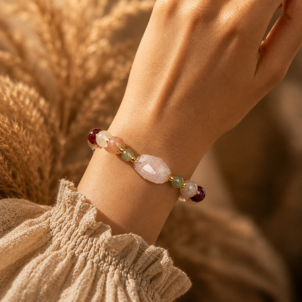 Warm‑Tone Multicolor Mixed Gemstone Stretch Bracelet | OraGem Studio